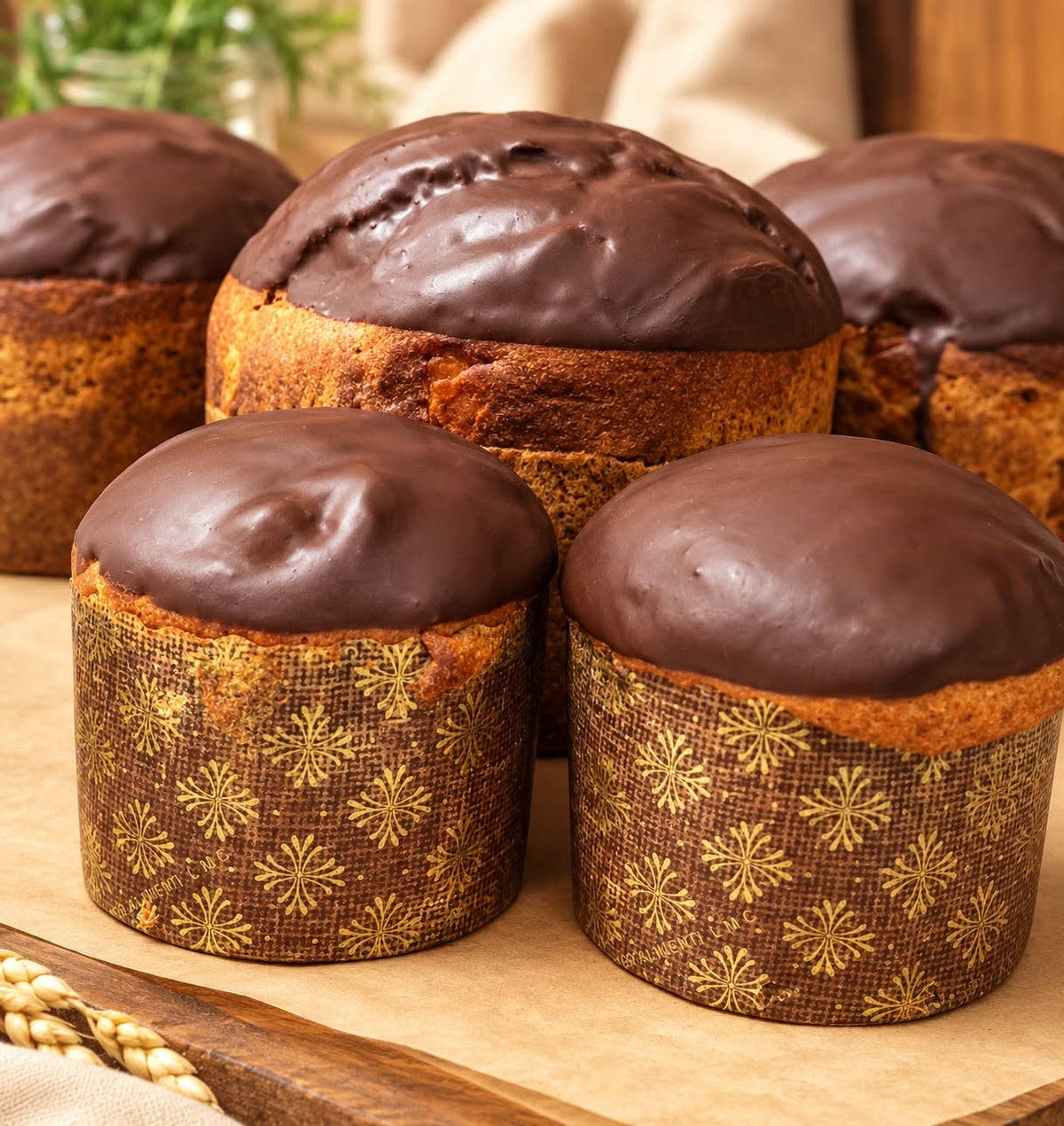 Panettone glassato al cioccolato